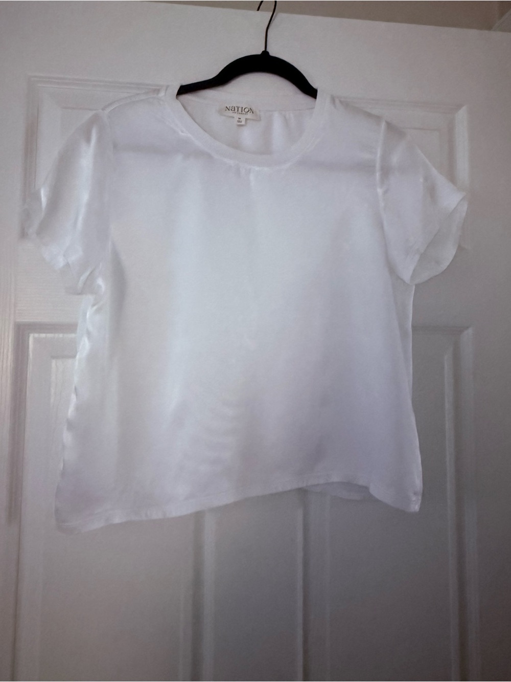 Nation LTD White Cotton Short Sleeve Tee